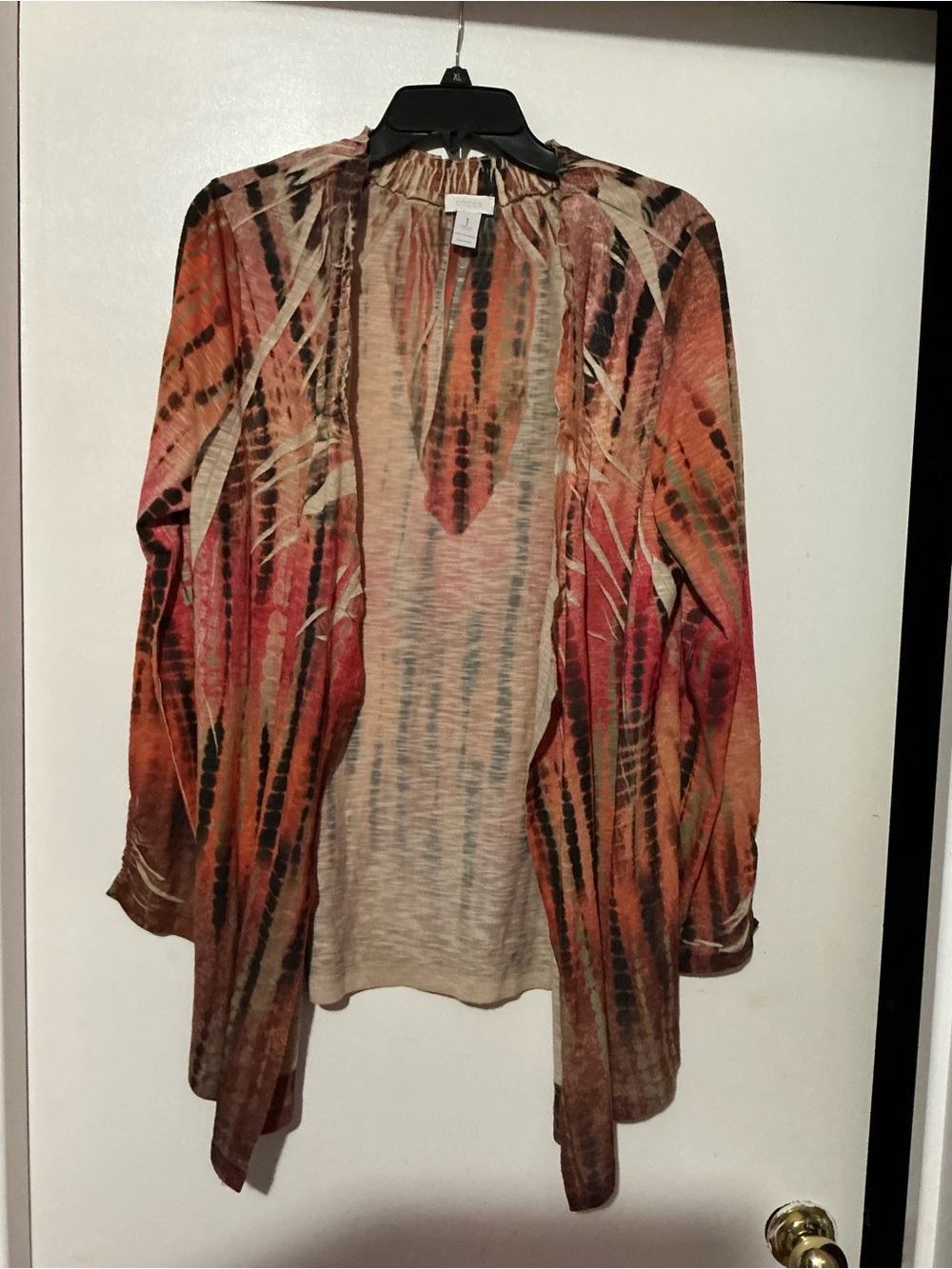 Chicos Size 1 Women’s Open-Front Lightweight Cardigan - Multi-Color
